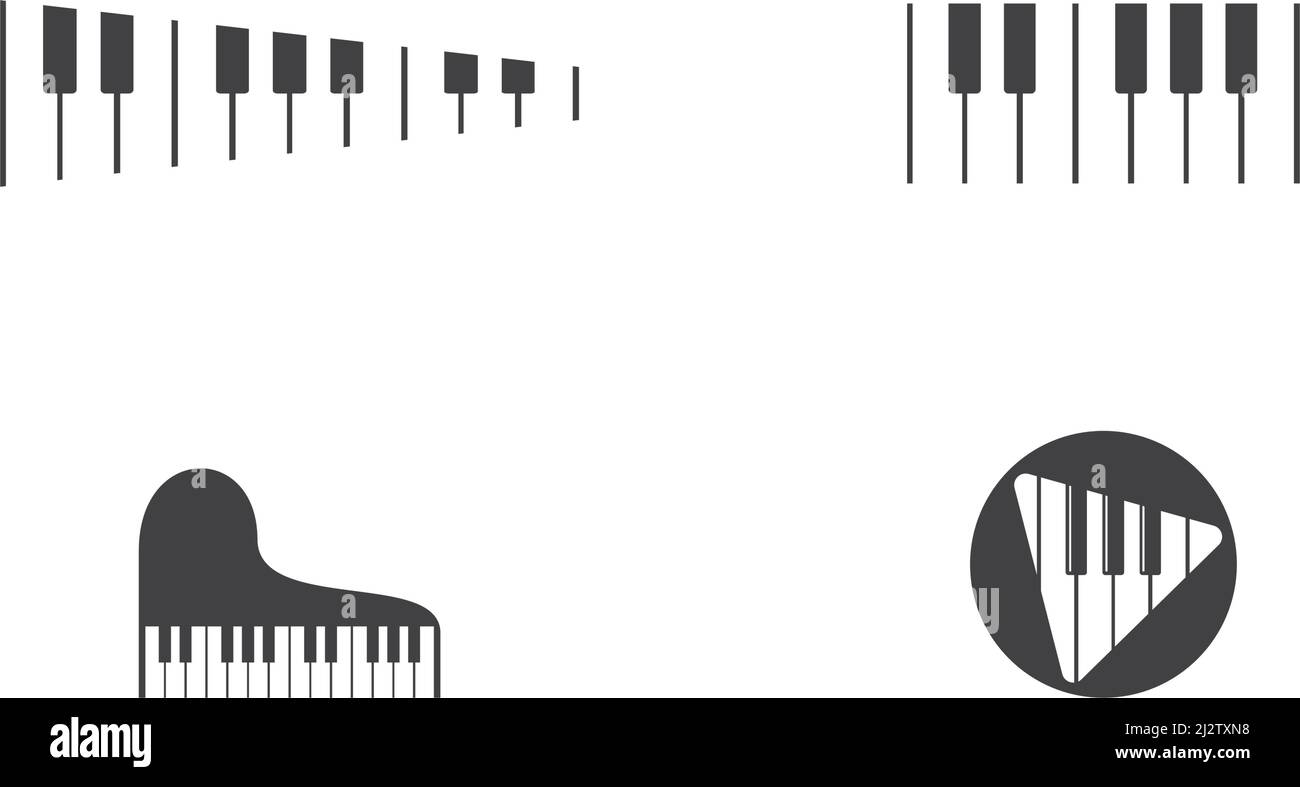 Piano logo icon vector ilustration template Stock Vector