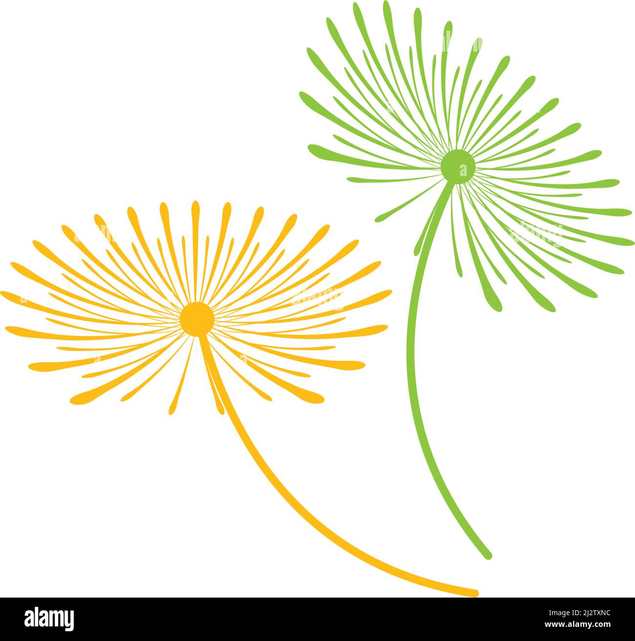 Dandelion flower illustration logo vector template Stock Vector
