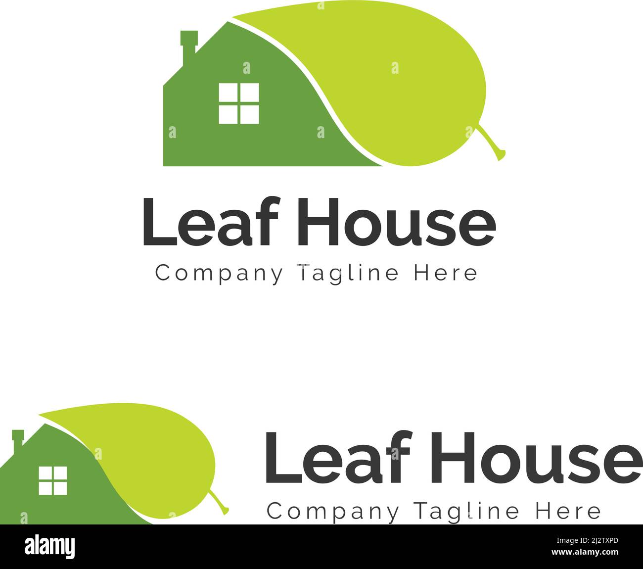 Creative Real Estate logo, green nature real estate logo, leaf real
