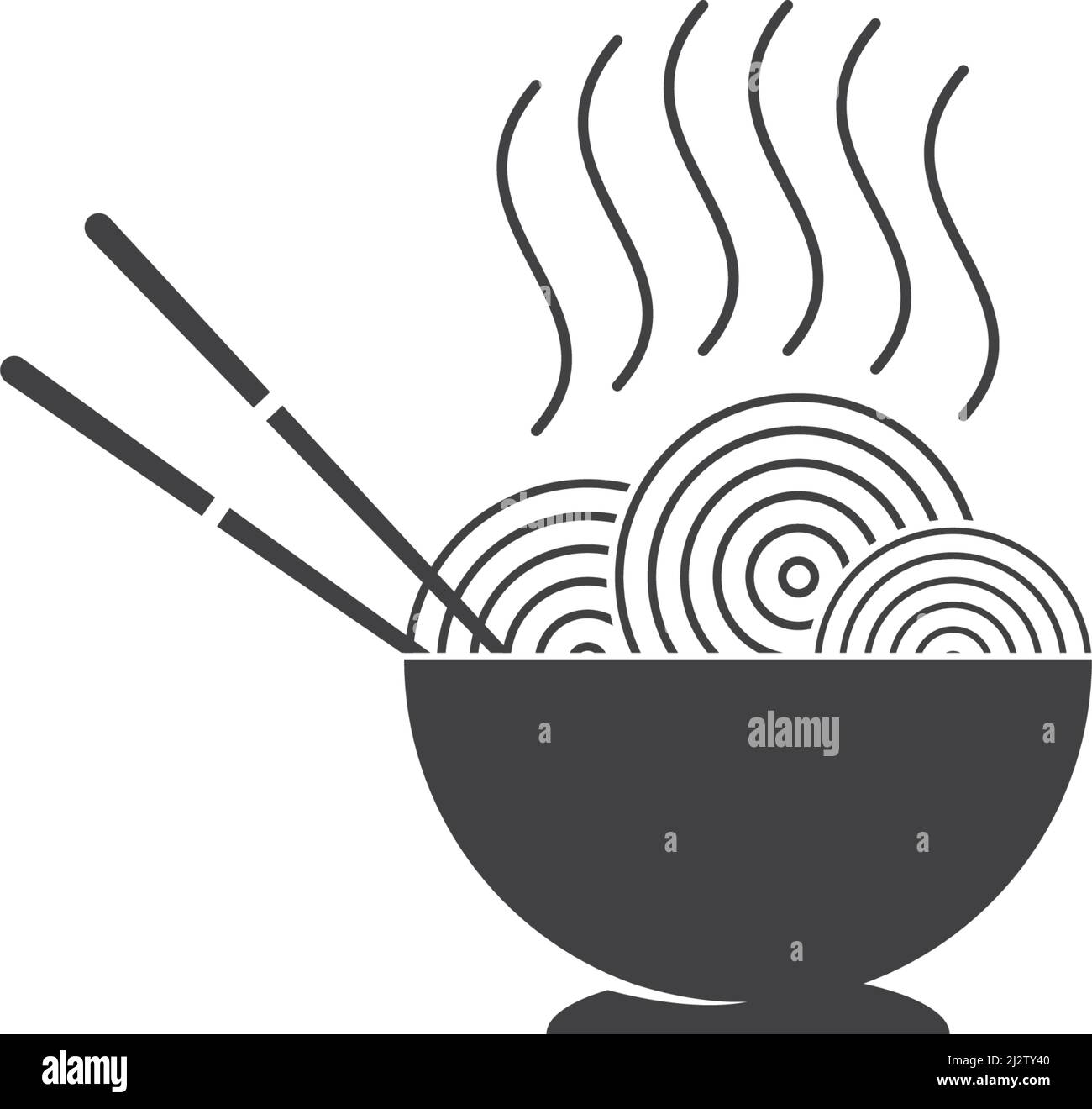 Noodle bowl logo  design vector ilustration template Stock Vector