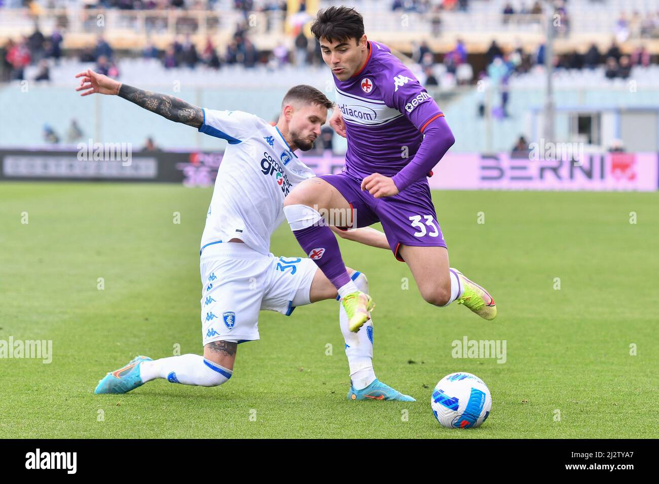 Florence, Italy. 03rd Apr, 2022. Riccardo Saponara (ACF Fiorentina) during ACF  Fiorentina vs Empoli FC, italian soccer Serie A match in Florence, Italy,  April 03 2022 Credit: Independent Photo Agency/Alamy Live News