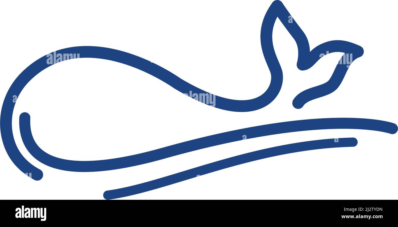 Whale logo illustration vector flat design Stock Vector