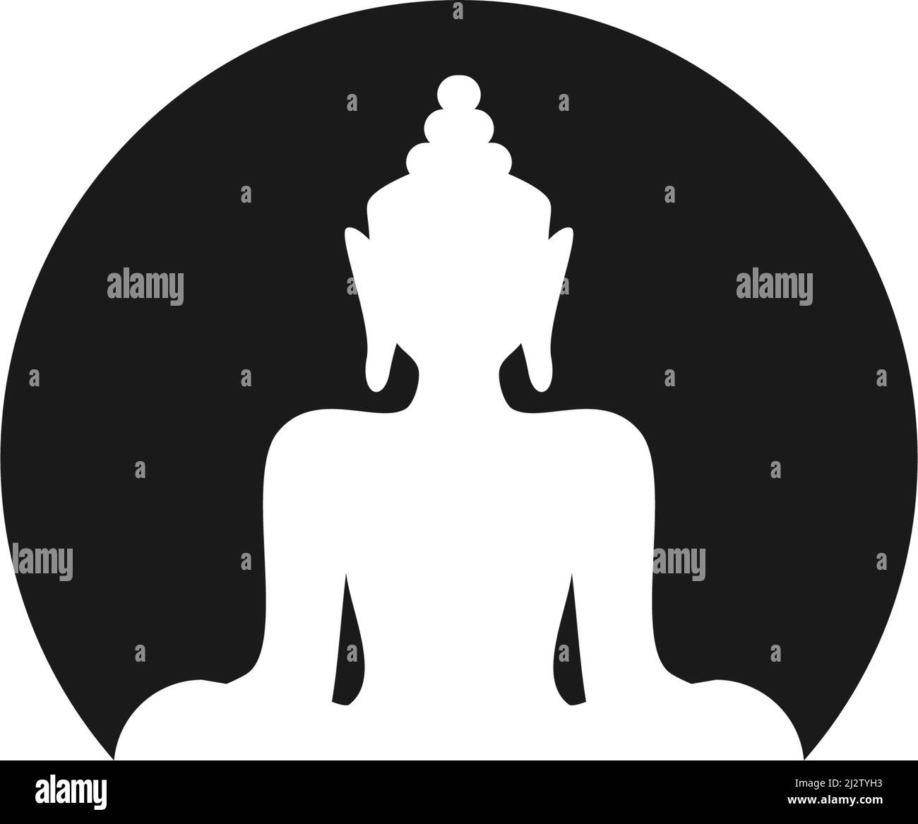 Buddha statue logo vector flat design template Stock Vector Image & Art
