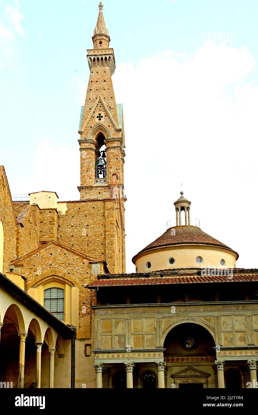 Cloisters and Capella de Pazzi area of Basilica Santa Croce in Florence Italy Stock Photo