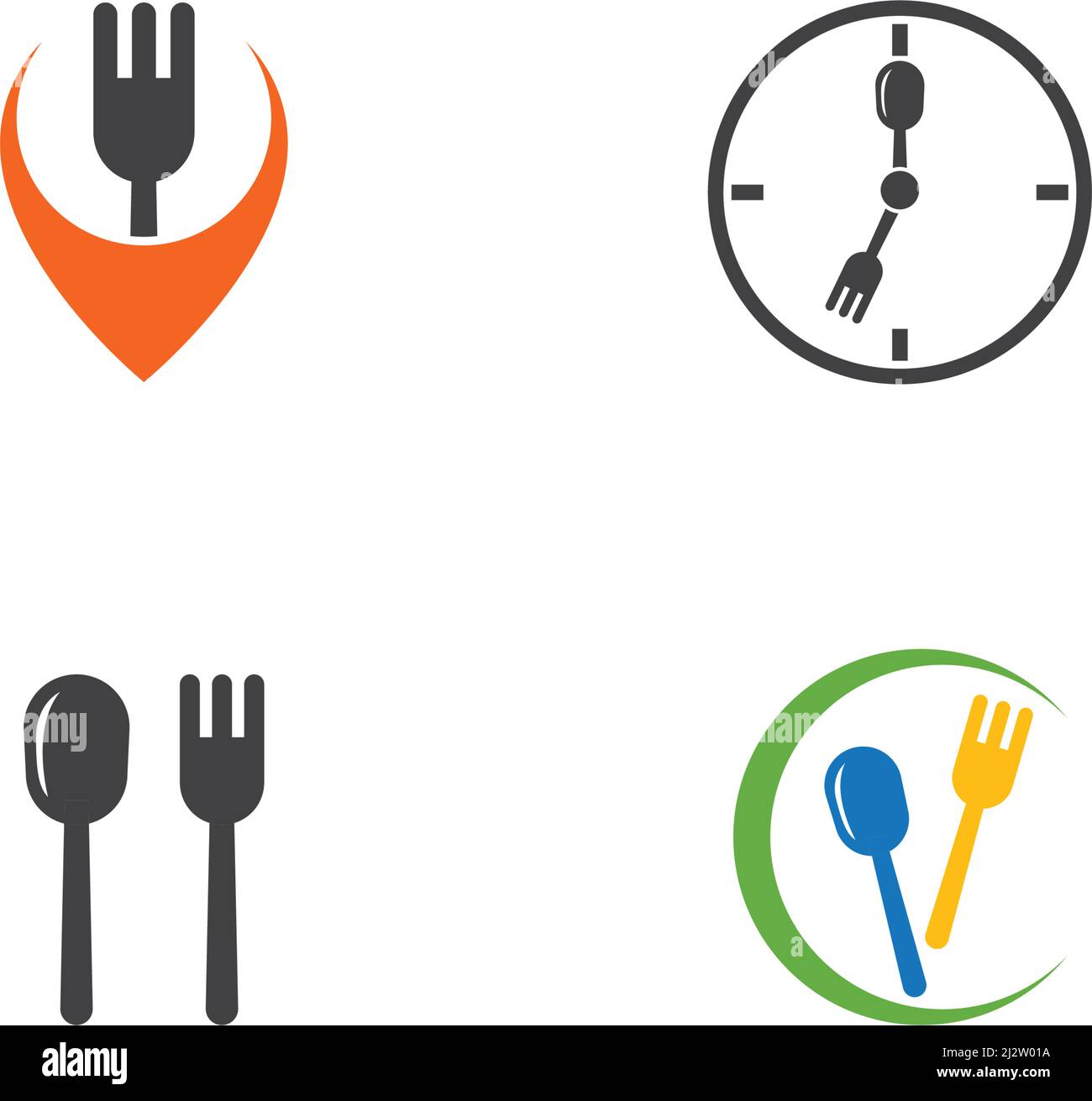 fork and spoon restaurant logo vector template Stock Vector