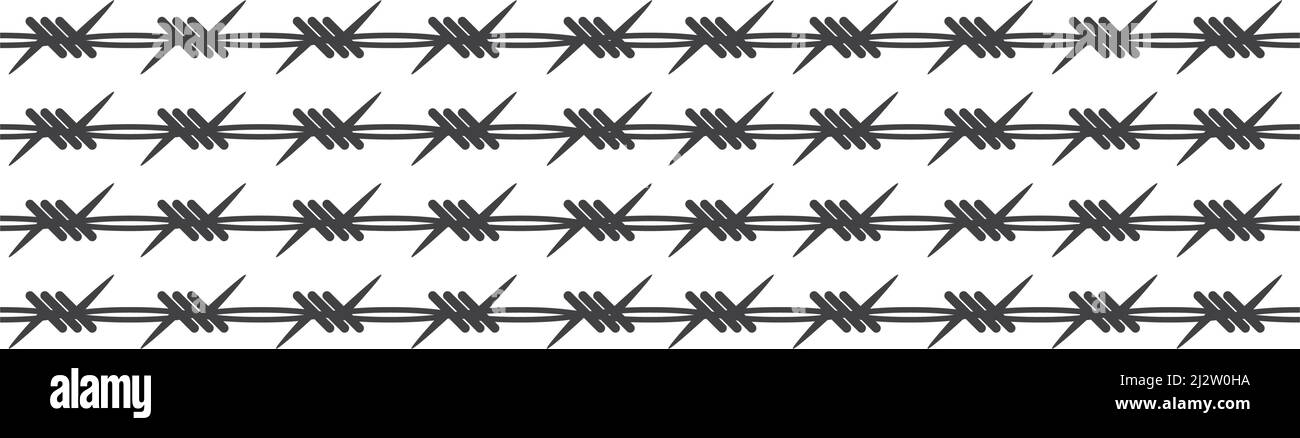 Barbed wire illustration vector flat design Stock Vector