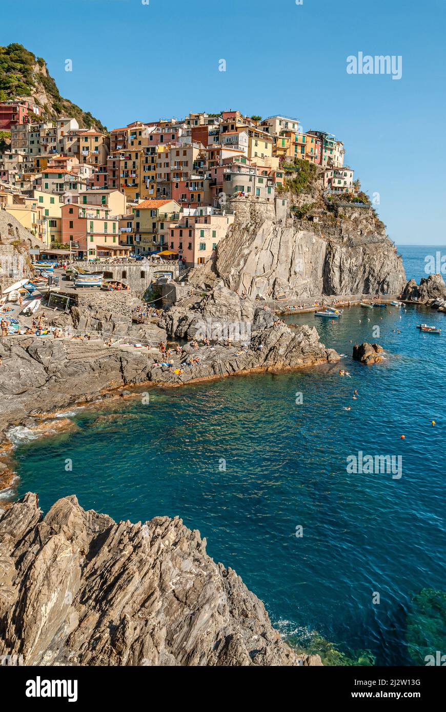 View at Manarola at Cinque Terre National Park, Liguria, Italy Stock ...