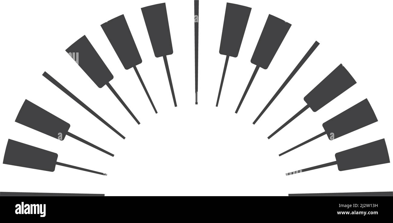 Piano logo icon vector ilustration template Stock Vector