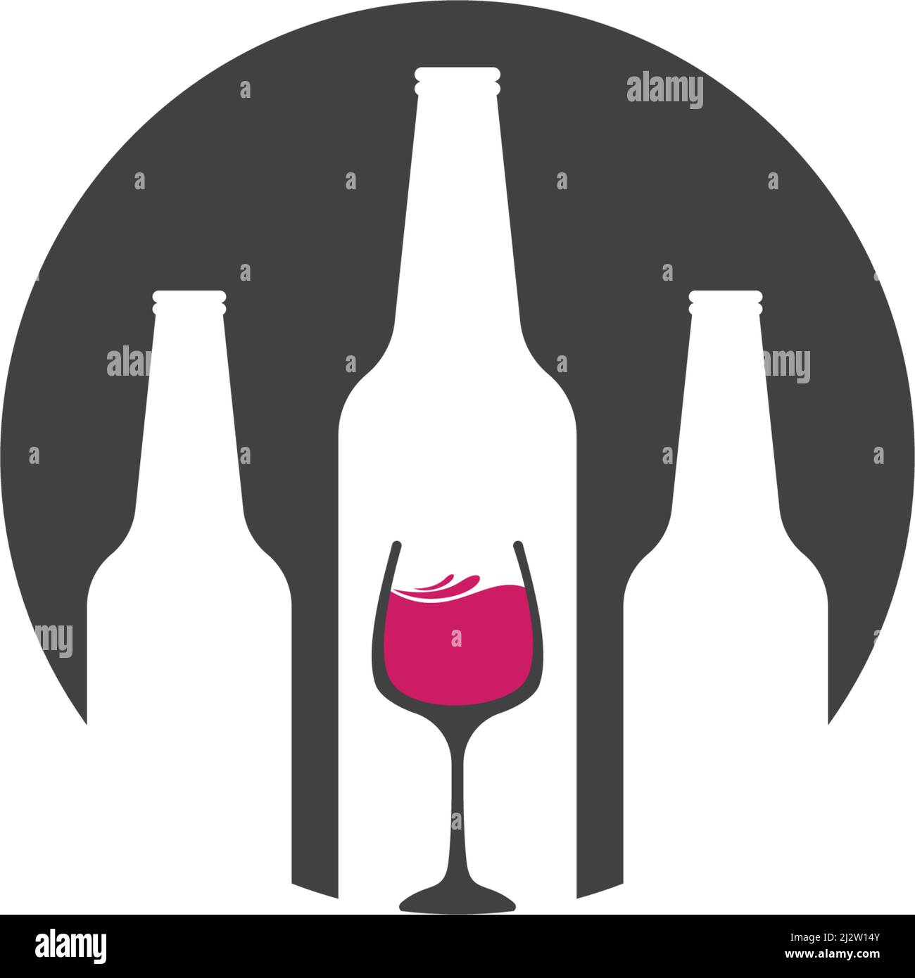 Wine Logo illustration flat design Template Stock Vector Image & Art ...