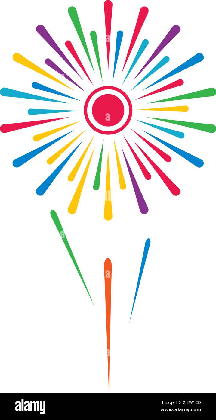Firework illustration template vector design Stock Vector