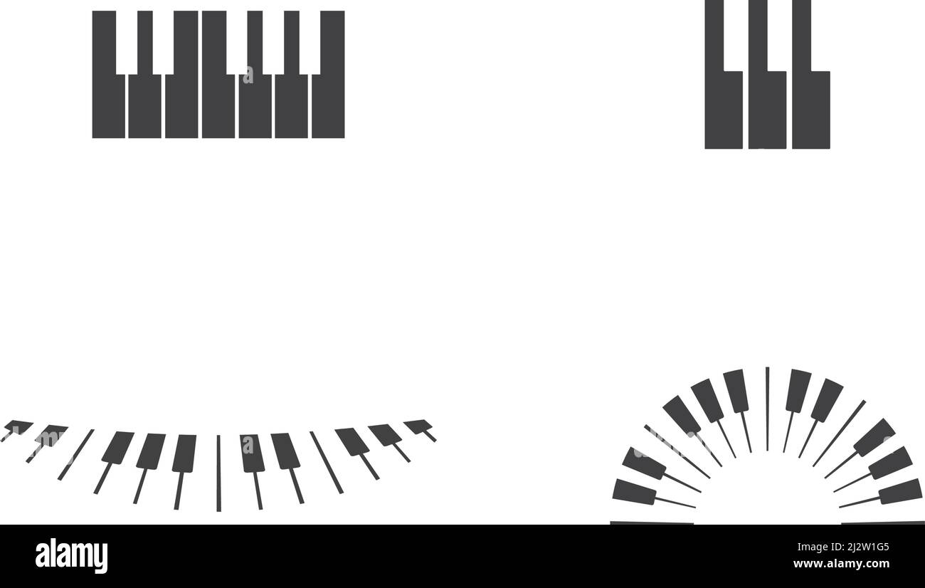 Piano logo icon vector ilustration template Stock Vector