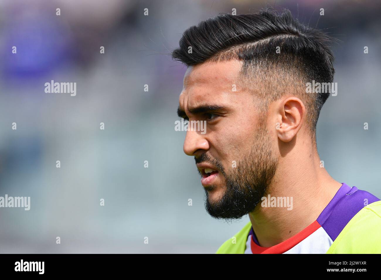 Florence, Italy. 03rd Apr, 2022. Nicolas Gonzalez (ACF Fiorentina)  celebrates after scoring a goal during ACF Fiorentina vs Empoli FC, italian  soccer Serie A match in Florence, Italy, April 03 2022 Credit