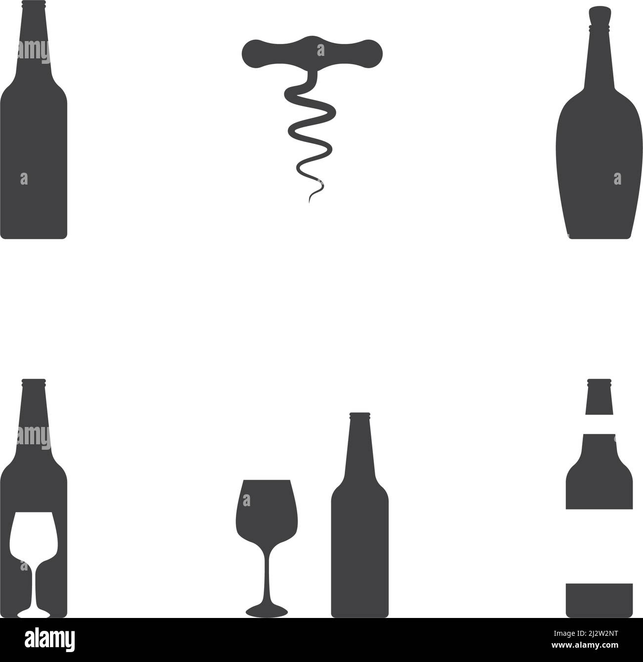 Wine Logo illustration flat design Template Stock Vector Image & Art ...