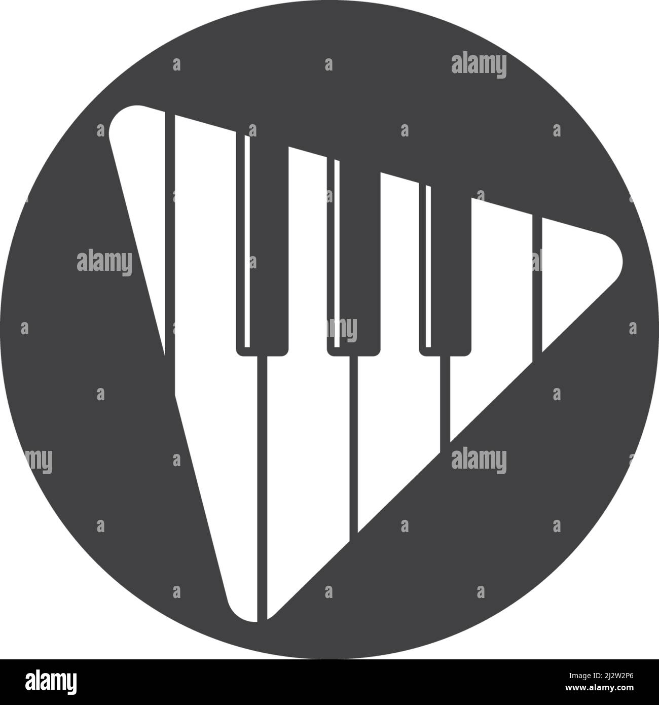 Piano logo icon vector ilustration template Stock Vector