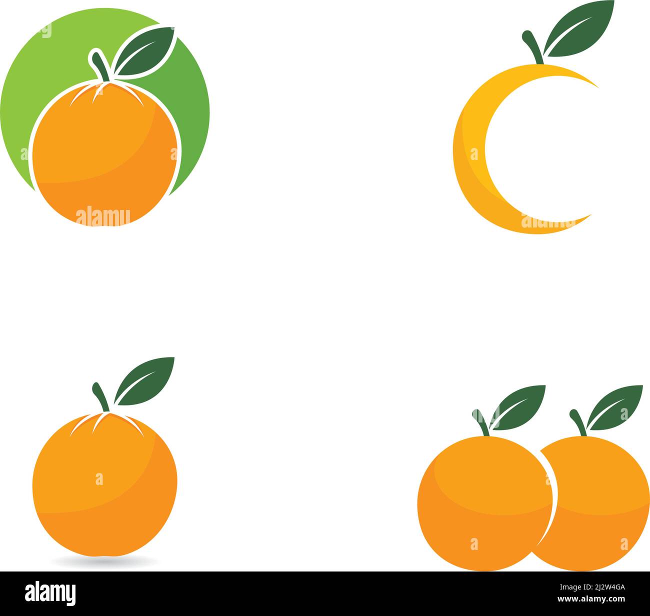 Orange fruit logo Vector illustration template Stock Vector