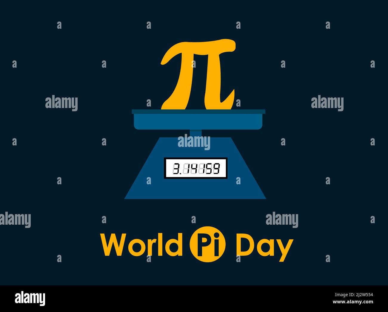 Illustration of world pi day, mathematical day celebration Stock Vector