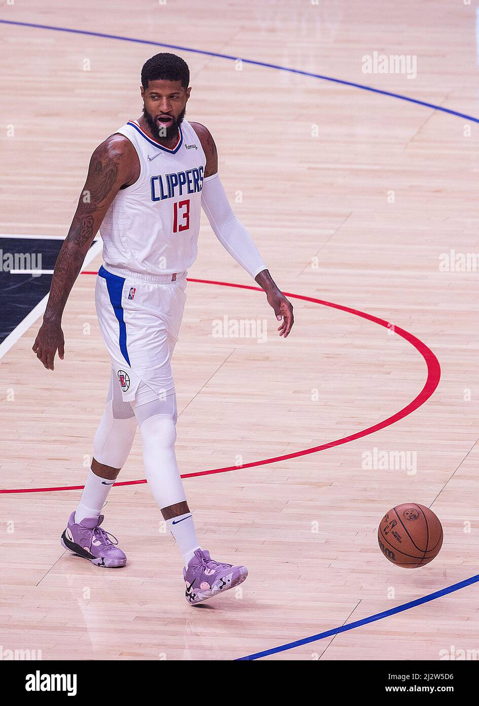 April 3, 2022, Los Angeles, California, USA: Paul George #13 of the Los  Angeles Clippers during their NBA game against the New Orleans Pelicans on  Sunday April 3, 2022 at Crypto.com Arena