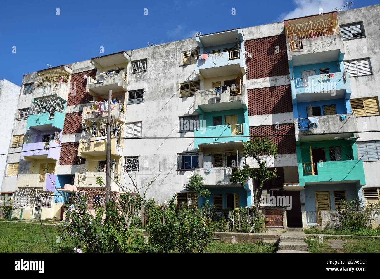 Apparment building in Cuba Stock Photo