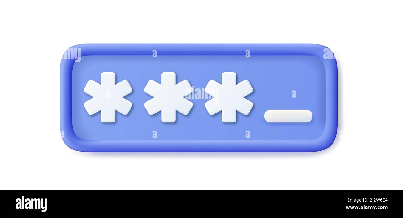 3d Locked Password Field Stock Vector