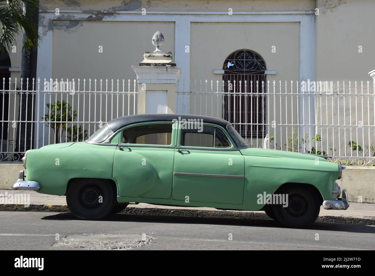 Retro car in Cuba Stock Photo