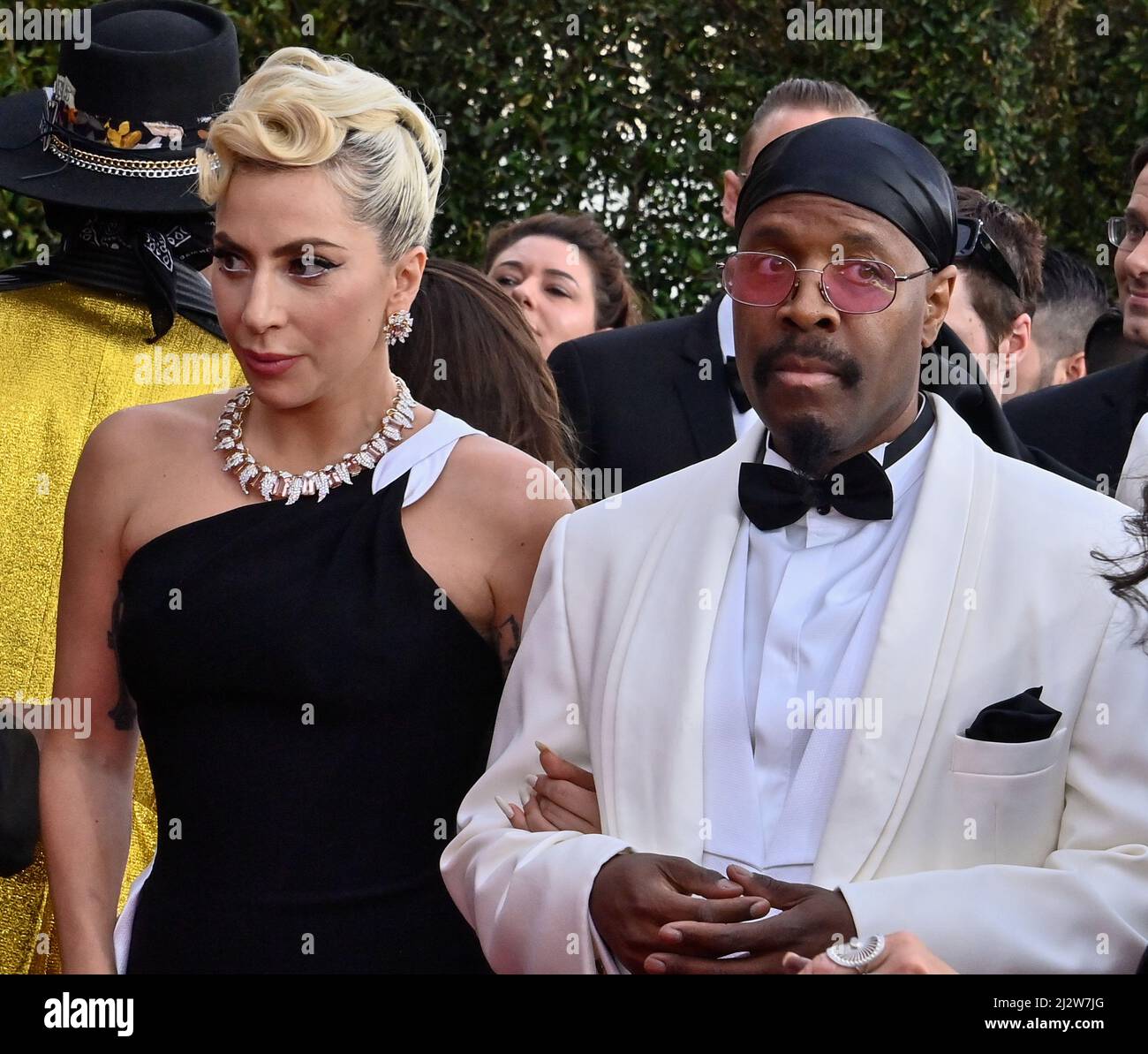 Las Vegas, United States. 3rd Apr, 2022. Lady Gaga and Michael Bearden arrive for the 64th annual Grammy Awards at the MGM Grand Garden Arena in Las Vegas, Nevada on Sunday, April 3, 2022. Photo by Jim Ruymen/UPI Credit: UPI/Alamy Live News Stock Photo