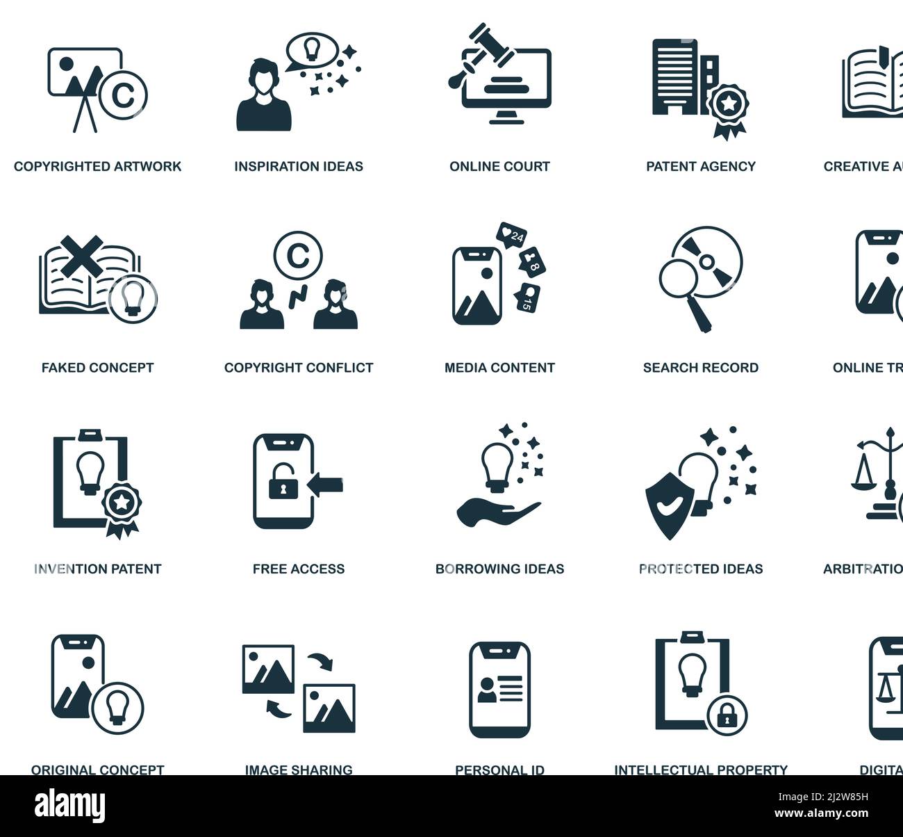 Copyrighted Artwork icon. Monochrome simple Copyrighted Artwork icon for templates, web design