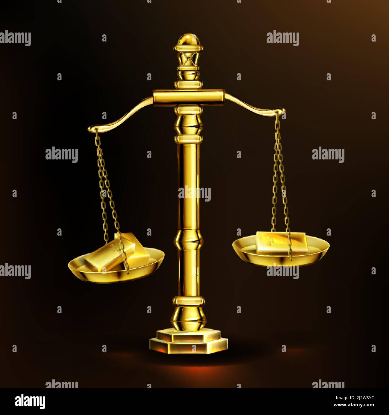 Gold bar on scale Stock Vector Images Alamy