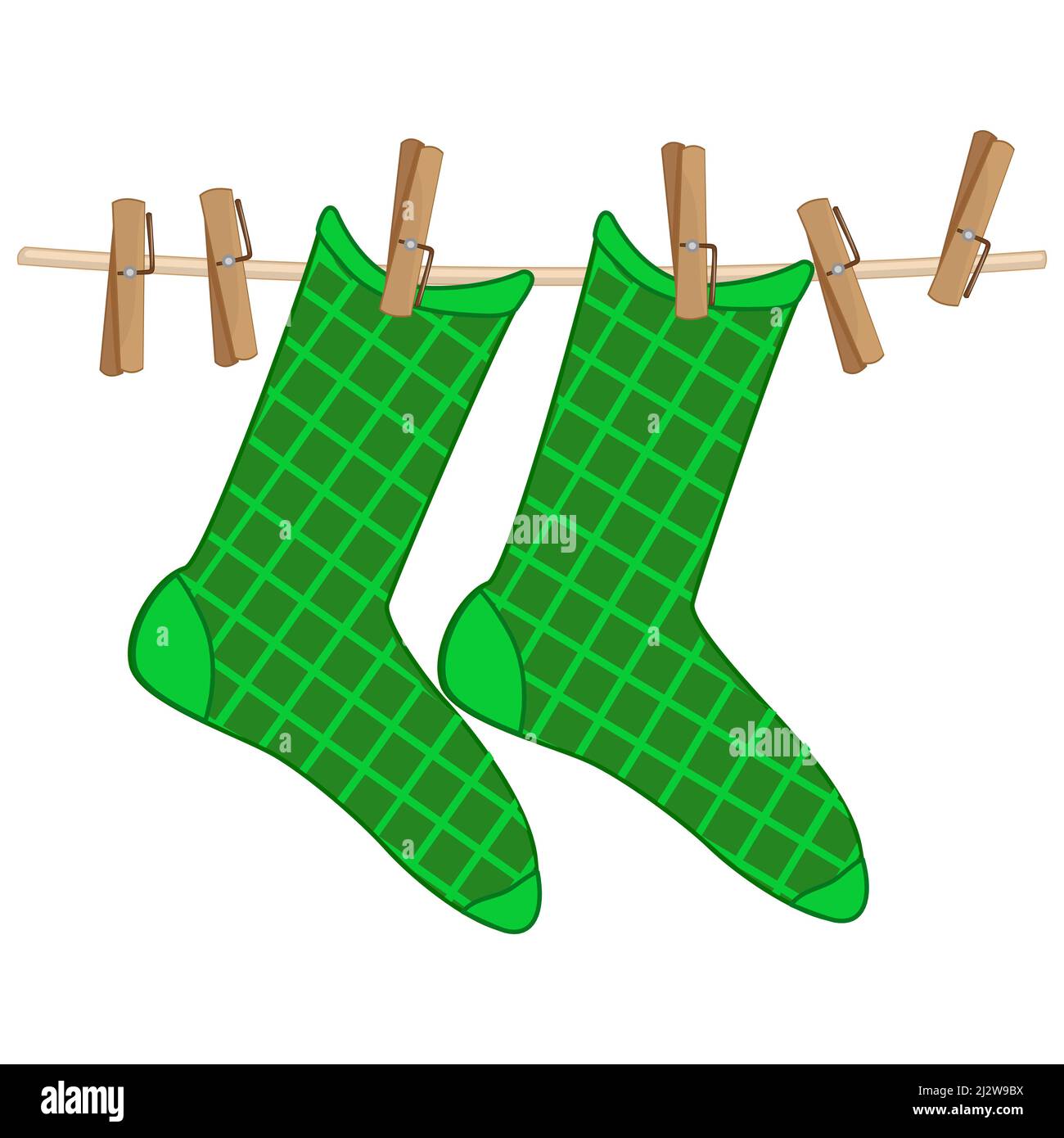 Baby socks hanging on clothes line Stock Vector Images Alamy