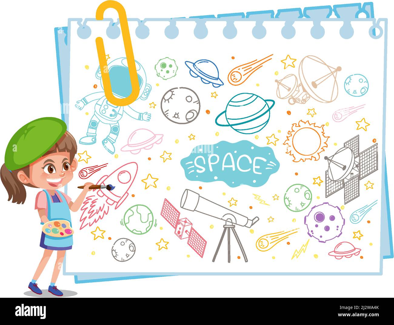 Hand drawn doodle icons on paper illustration Stock Vector Image & Art ...