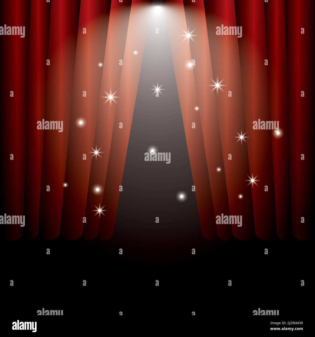 Red Curtain stage background illustration vector Stock Vector