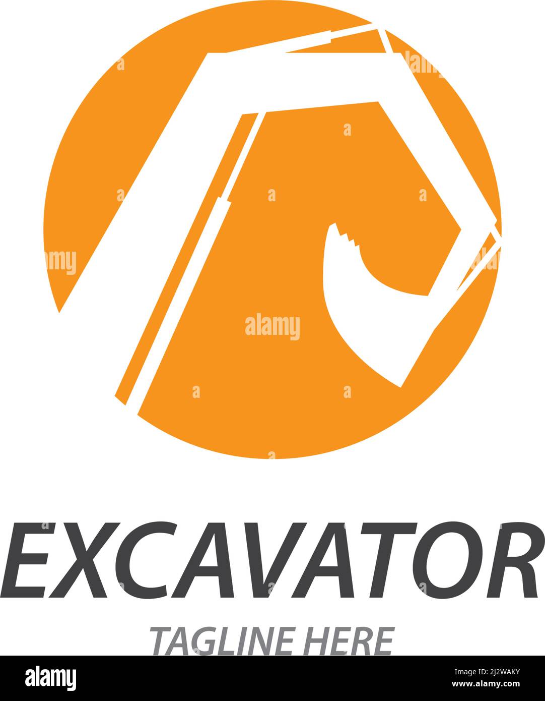 Excavator logo illustration vector template Stock Vector