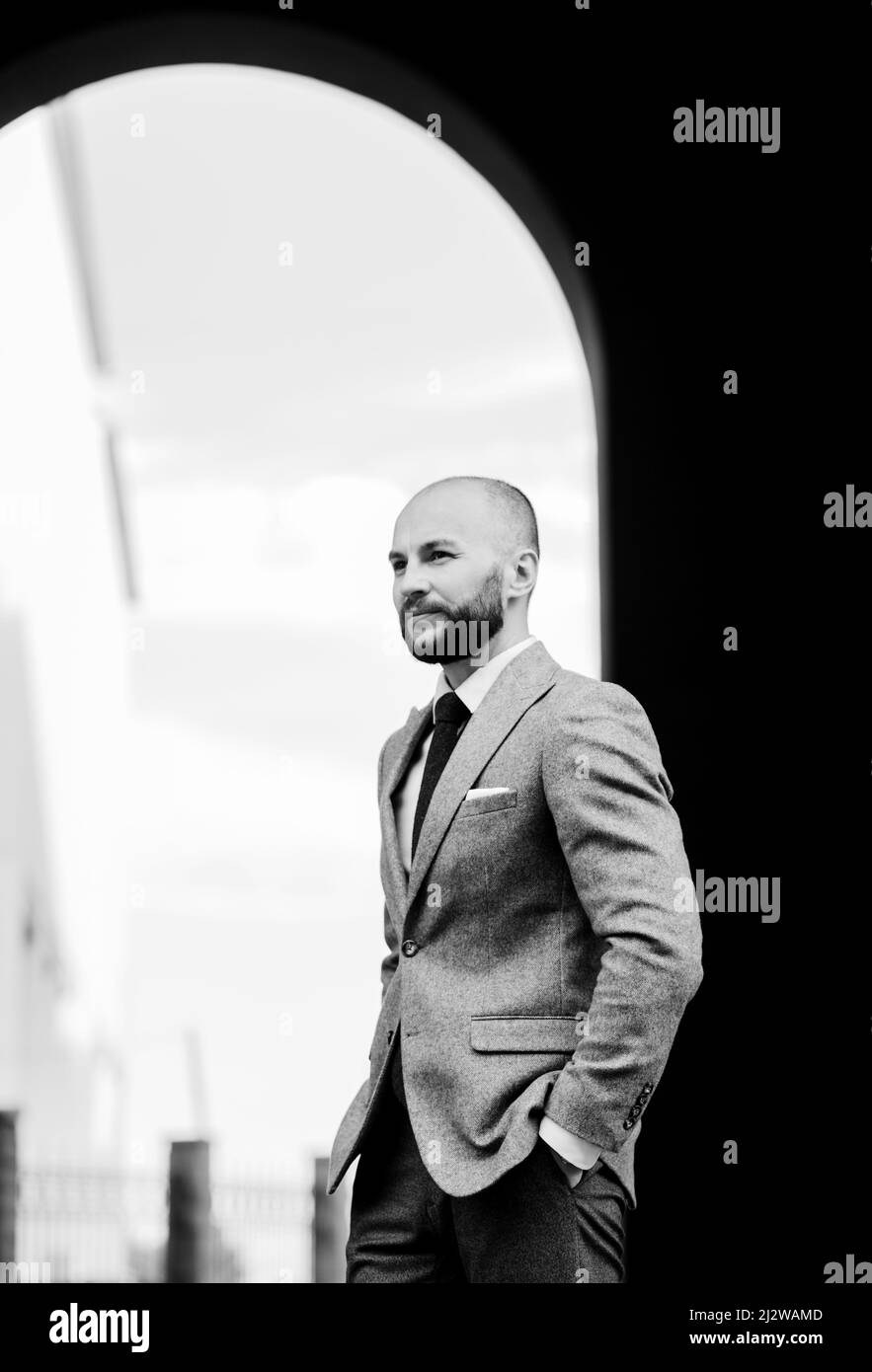 Handsome elegant model Black and White Stock Photos & Images - Alamy