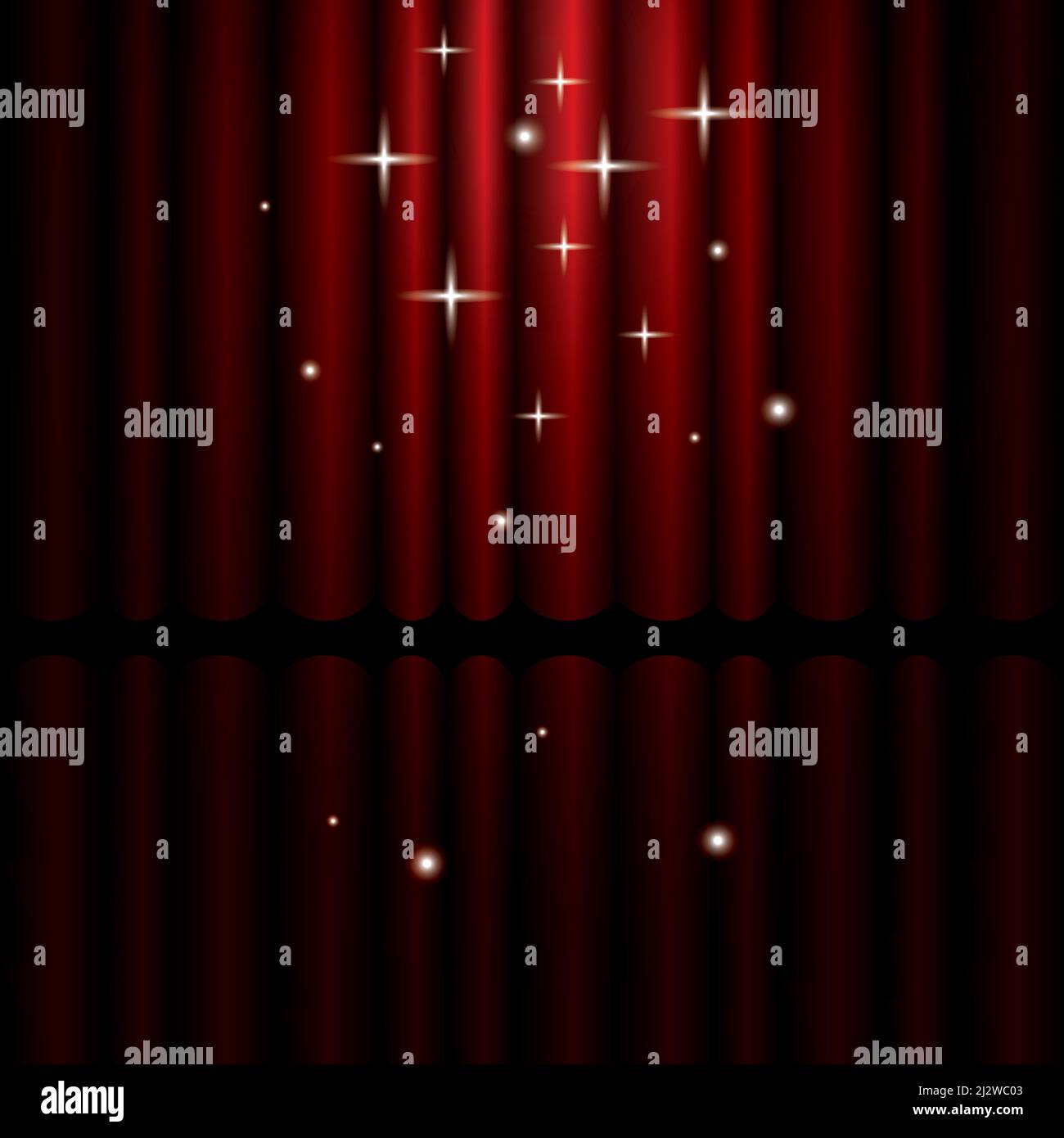 Red Curtain stage background illustration vector Stock Vector