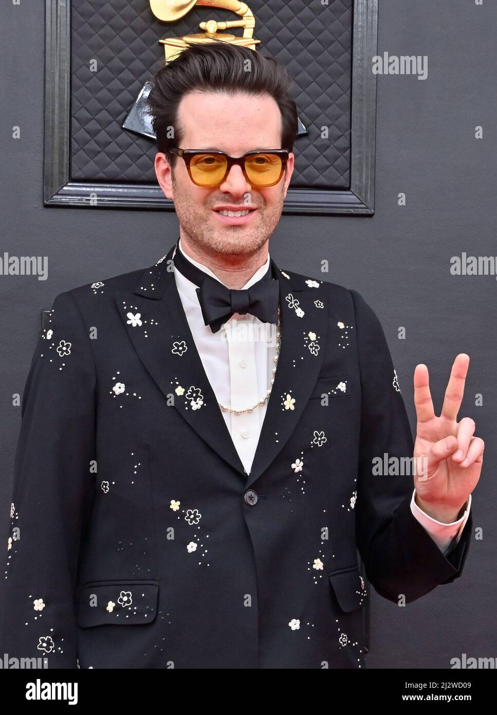 Las Vegas, United States. 3rd Apr, 2022. Mayer Hawthorne arrives for the 64th annual Grammy Awards at the MGM Grand Garden Arena in Las Vegas, Nevada on Sunday, April 3, 2022. Photo by Jim Ruymen/UPI Credit: UPI/Alamy Live News Stock Photo
