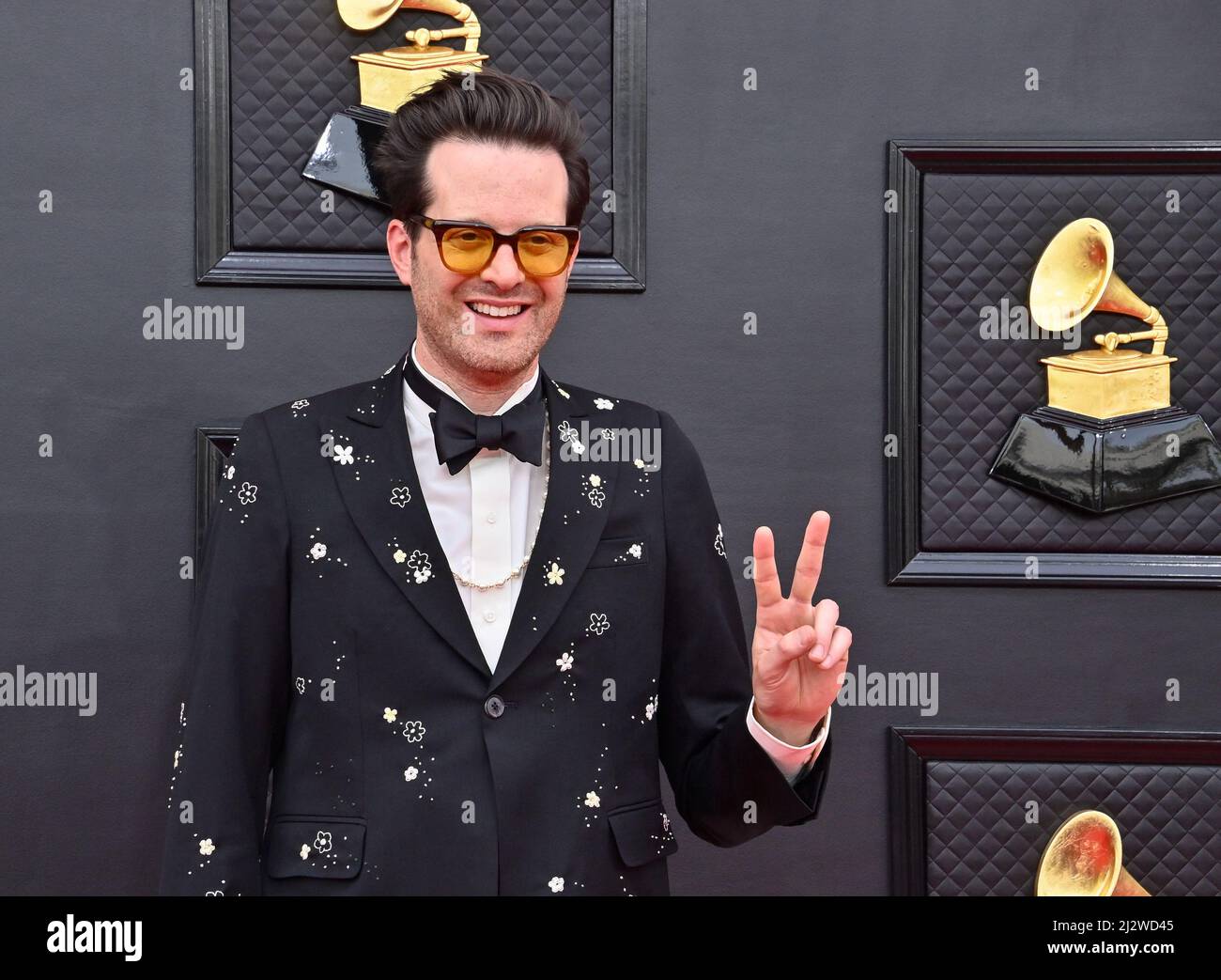 Las Vegas, United States. 3rd Apr, 2022. Mayer Hawthorne arrives for the 64th annual Grammy Awards at the MGM Grand Garden Arena in Las Vegas, Nevada on Sunday, April 3, 2022. Photo by Jim Ruymen/UPI Credit: UPI/Alamy Live News Stock Photo