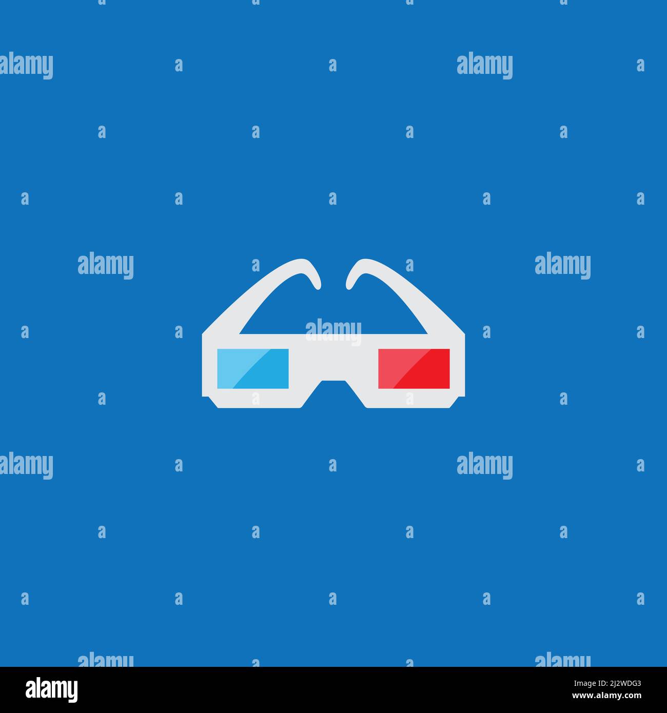 3D Glasses icon vector flat design Stock Vector