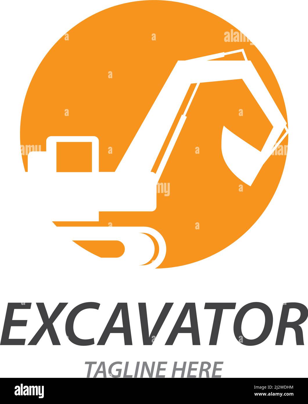 Excavator logo illustration vector template Stock Vector