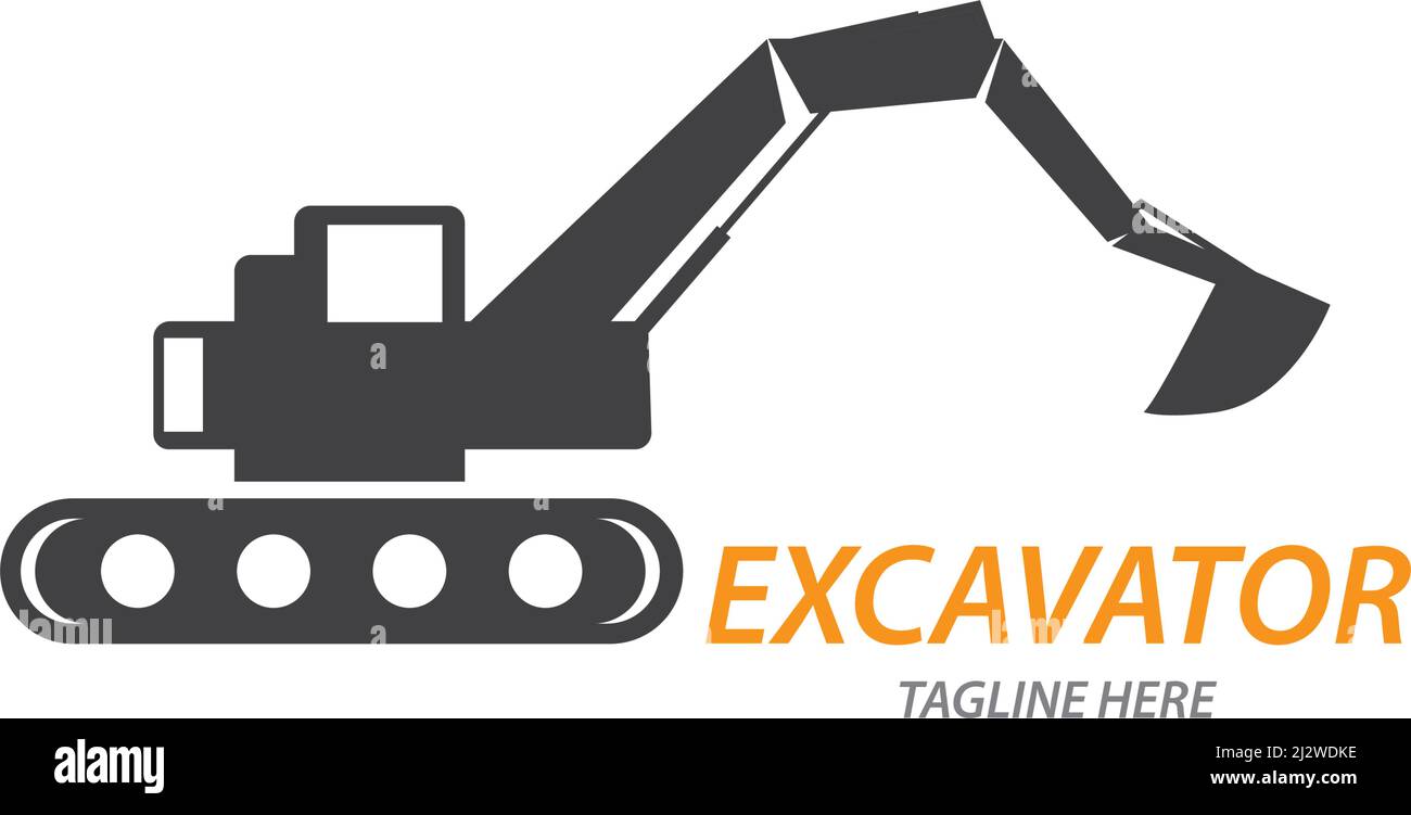 Excavator logo illustration vector template Stock Vector