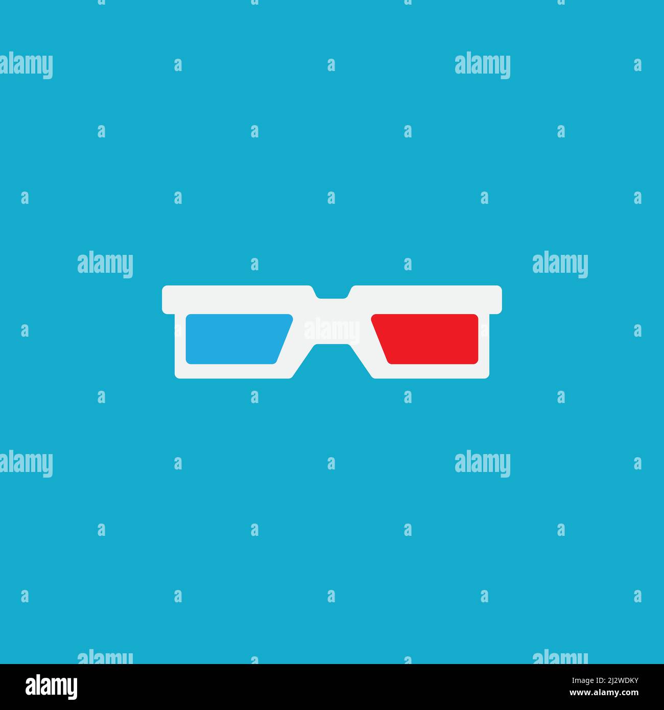 3D Glasses icon vector flat design Stock Vector