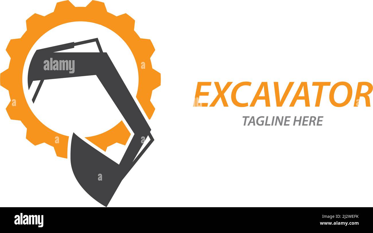 Excavator logo illustration vector template Stock Vector