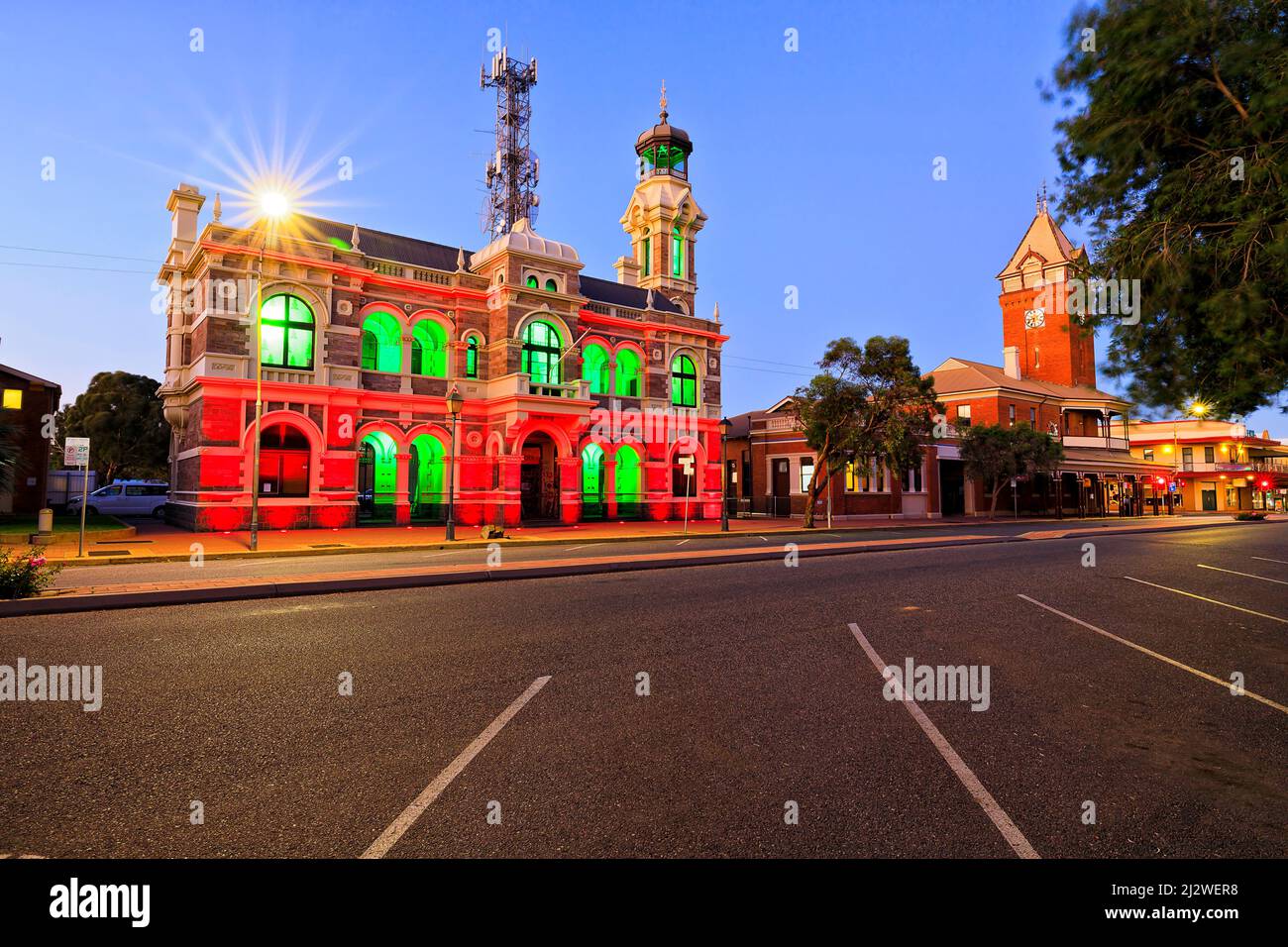 Old historic public building of Town Hall in Broken Hill city of