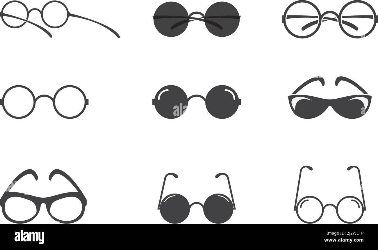 Glasses icon vector flat design Stock Vector