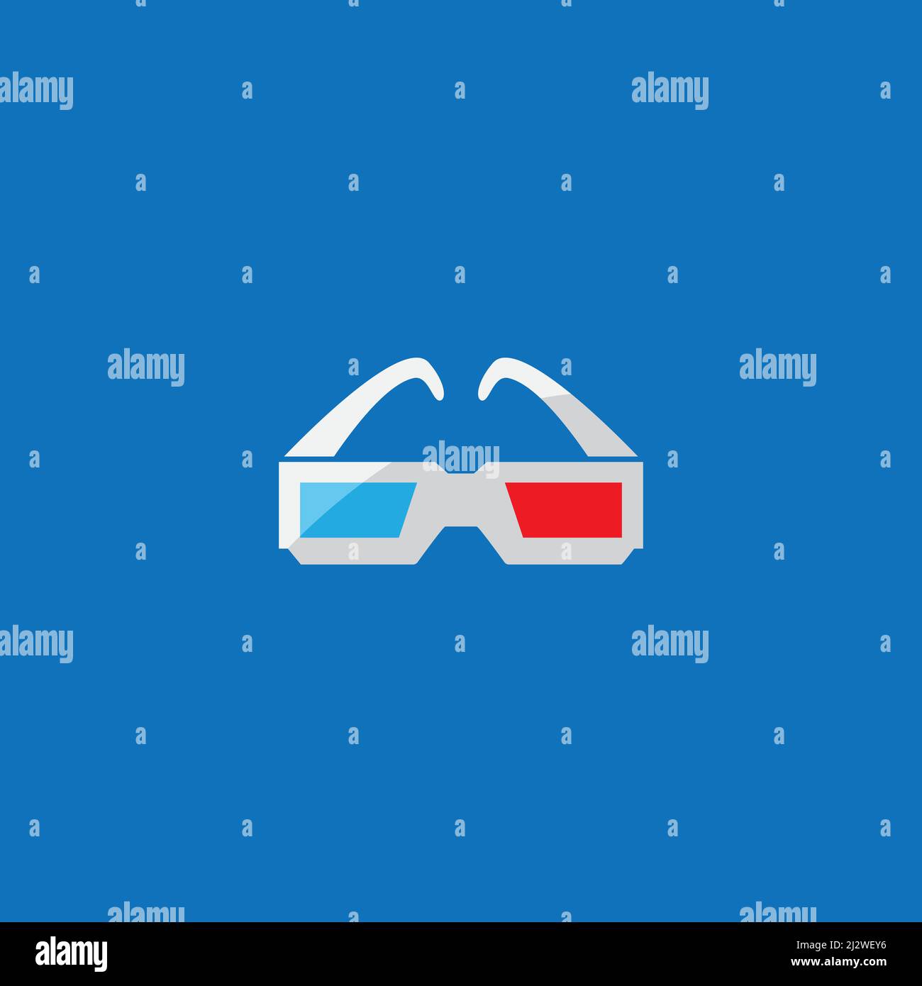 3D Glasses icon vector flat design Stock Vector