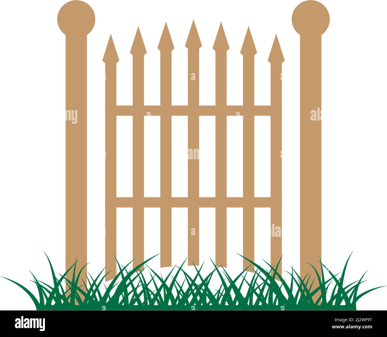Fence logo icon vector illustration flat design Stock Vector