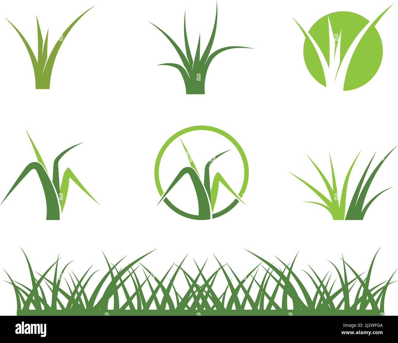 Natural Grass ilustration logo vector design Stock Vector