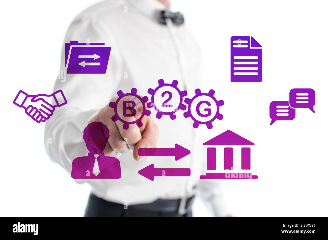 B2g concept shown by a man in background Stock Photo