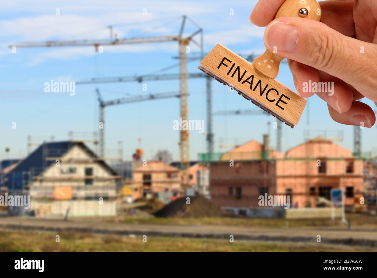 residential houses under construction Stock Photo