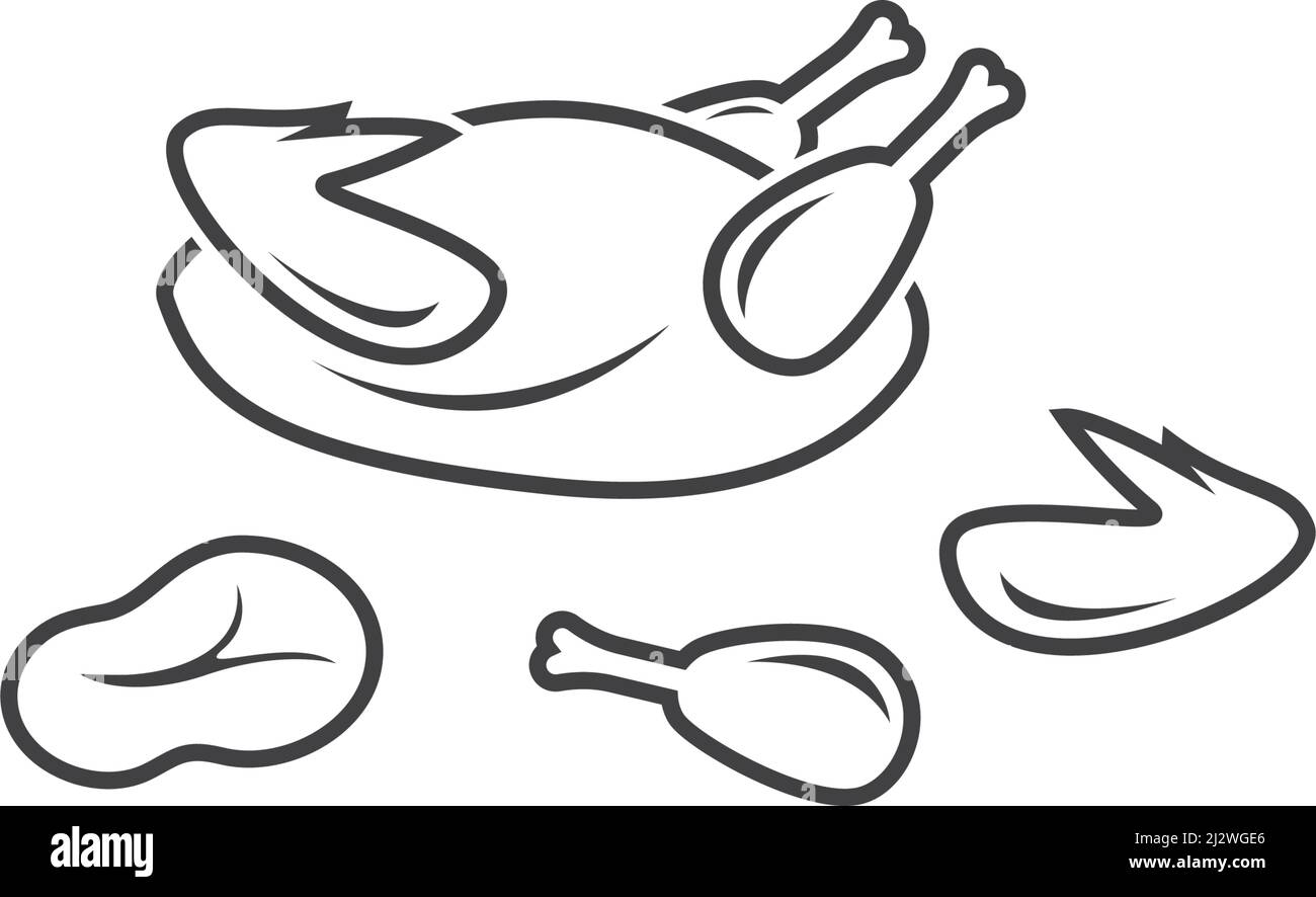 Fried chicken vector illustration icon Stock Vector