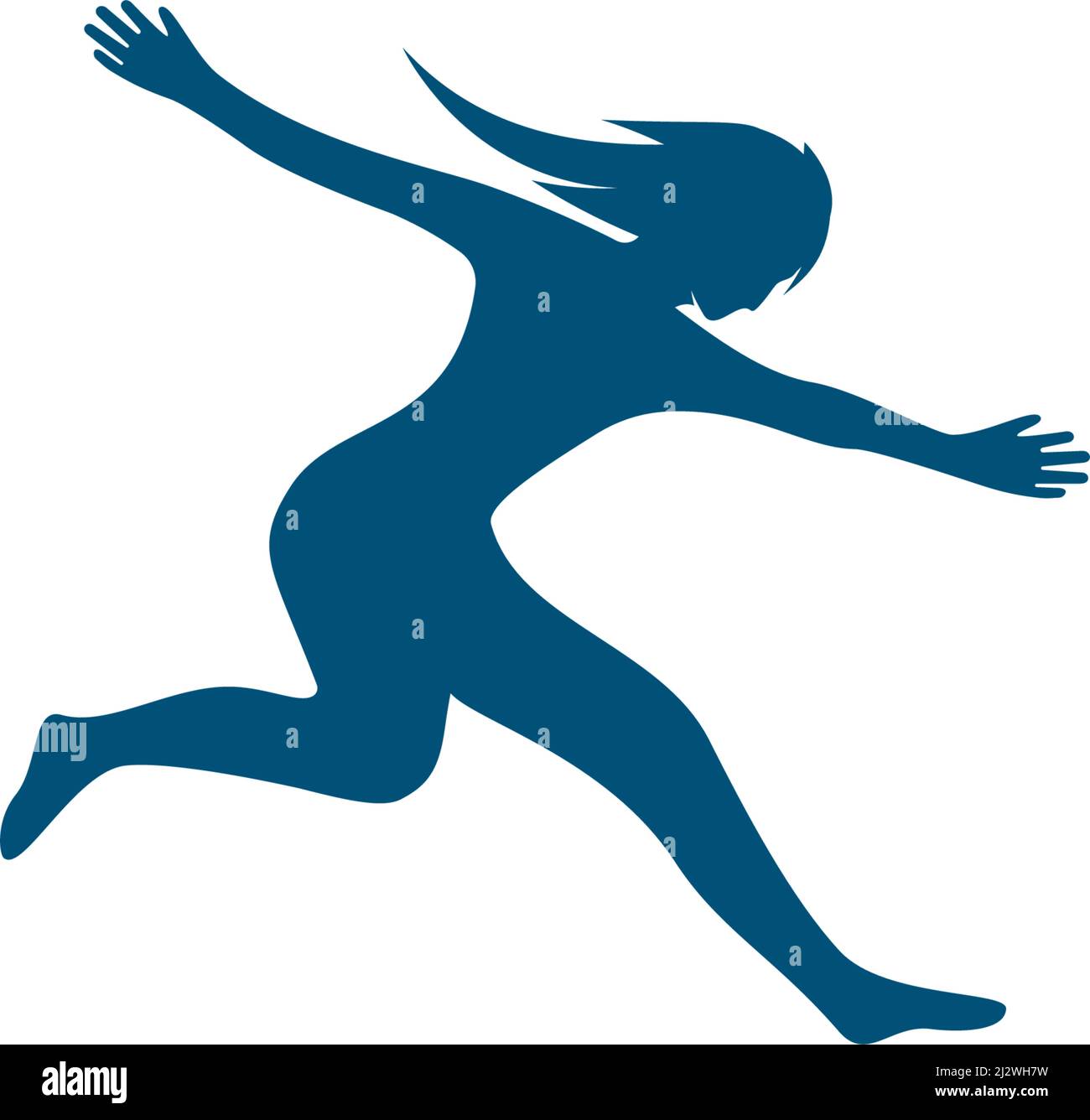Running people silhouette illustration vector template Stock Vector