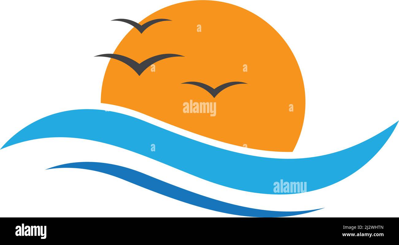 sun illustration  logo vector template Stock Vector